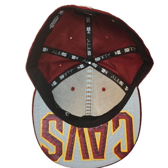 New Era Men's Maroon NBA Cavaliers 59FIFTY Fitted Cap Size 7 3/4 - Picture 4 of 8